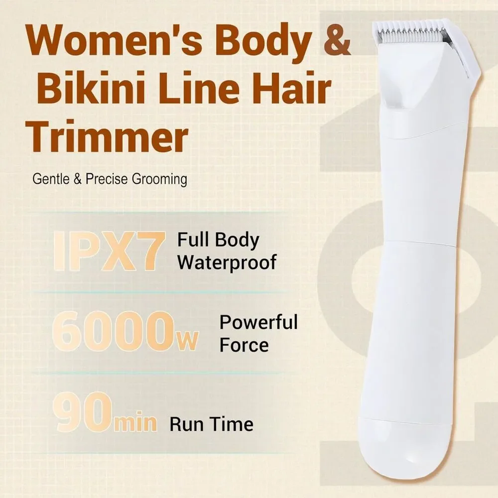 Women's 2-in-1 Waterproof Bikini Shaver & Body Trimmer with Storage Bag